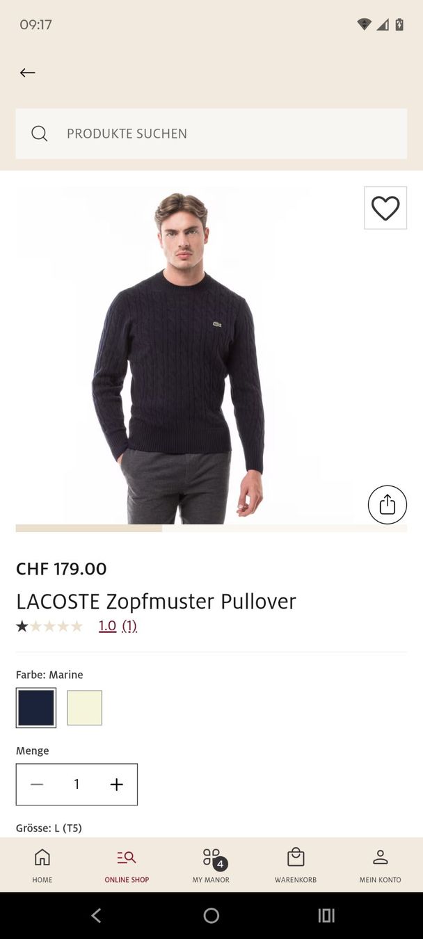 Lacoste Maglioni & Felpe: LACOSTE Zopfmuster Pullover Grösse M – Usato da Tägerig venduto da mig_lrs5 2