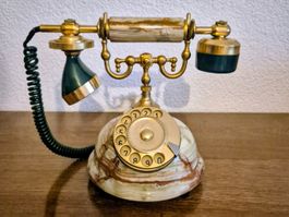 Telcer, Vintage-Telefon, Wählscheibentelefon, Onyx-Marmor ☎️