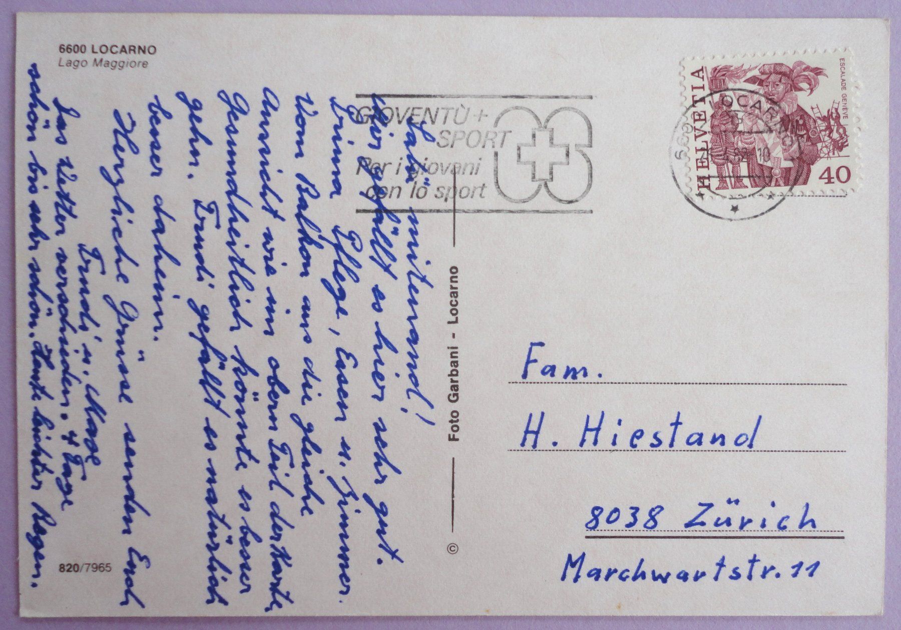 Cartoline postali: Locarno - Lago Maggiore – Usato da Fétigny venduto da Billy2miny 1