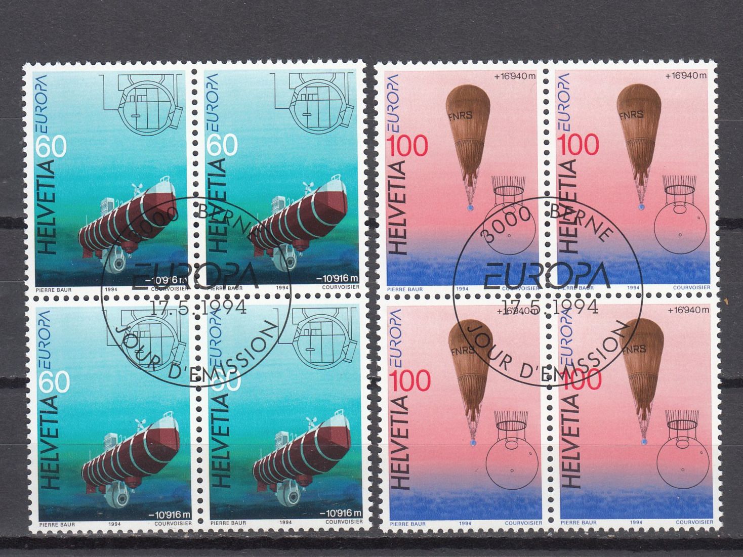 Tutti i francobolli: SBK 863 - 864 4er Block mit ET – Usato da Bürglen TG venduto da StampGraf