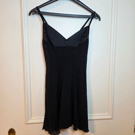 Vintage Spitzen Slip Kleid schwarz XS/S