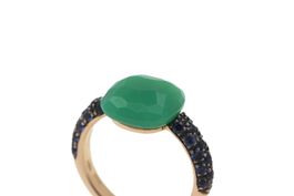 POMELLATO Capri Ring Chrysopras & Saphire 18K Gr. 51 *S4551