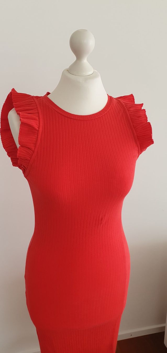 Mango Vestiti: Maxikleid korallenrot Gr 34, Baumwolle – Usato da Stansstad venduto da InStyle8 7