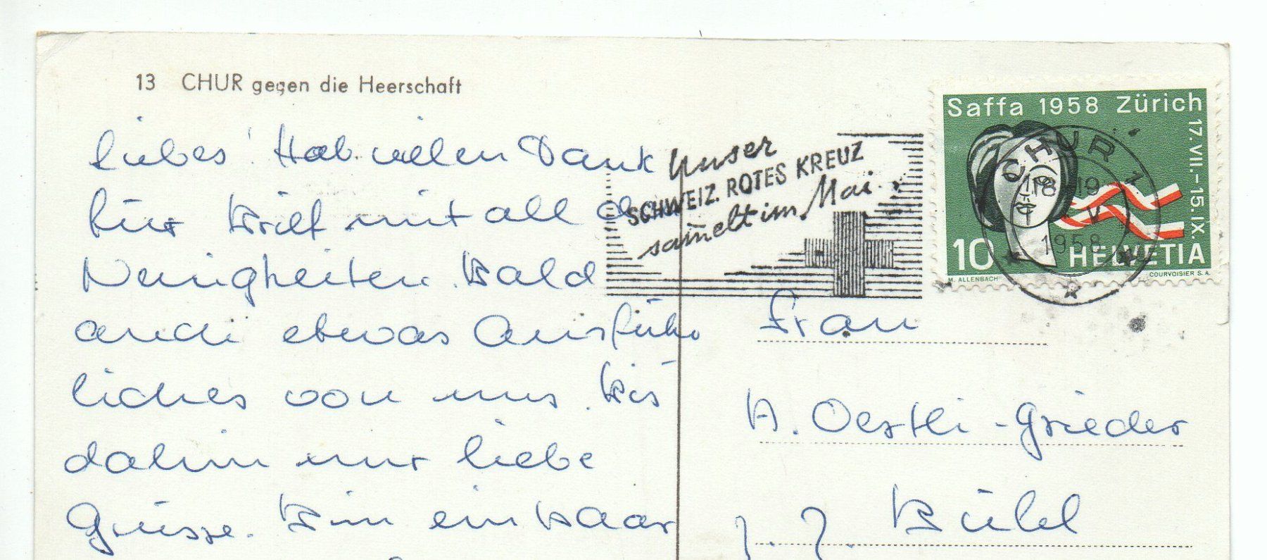 Cartoline postali: CHUR gegen die Herrschaft – Usato da Jona venduto da philajona 1