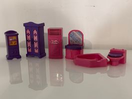 Puppenmöbel Set, Badezimmer und Schlafzimmer Möbel