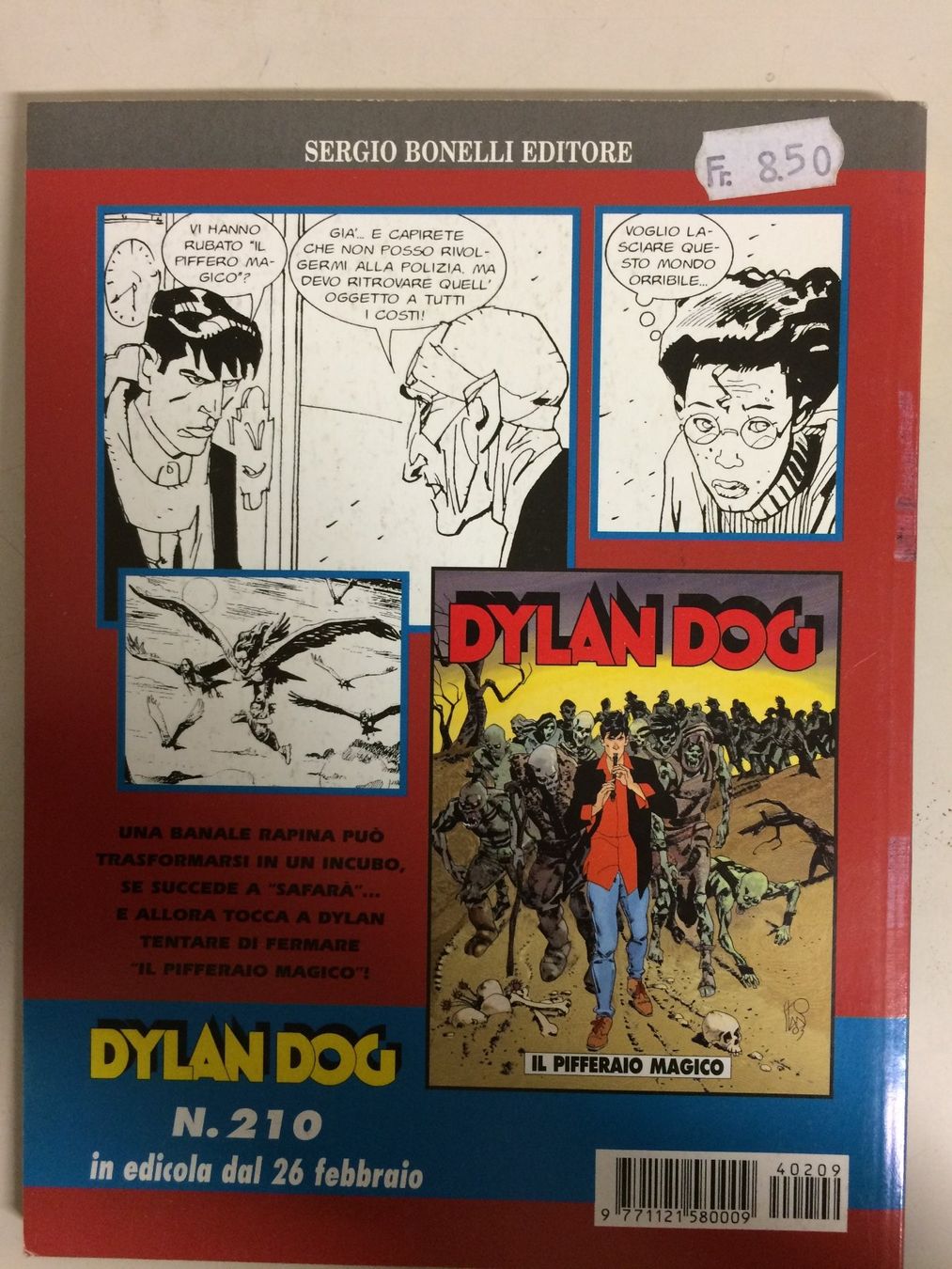 BD: DYLAN DOG  # 209 LA BESTIA  Sergio Bonelli 2004‪ – D'occasion à Vezia par Aquarius_Age 1