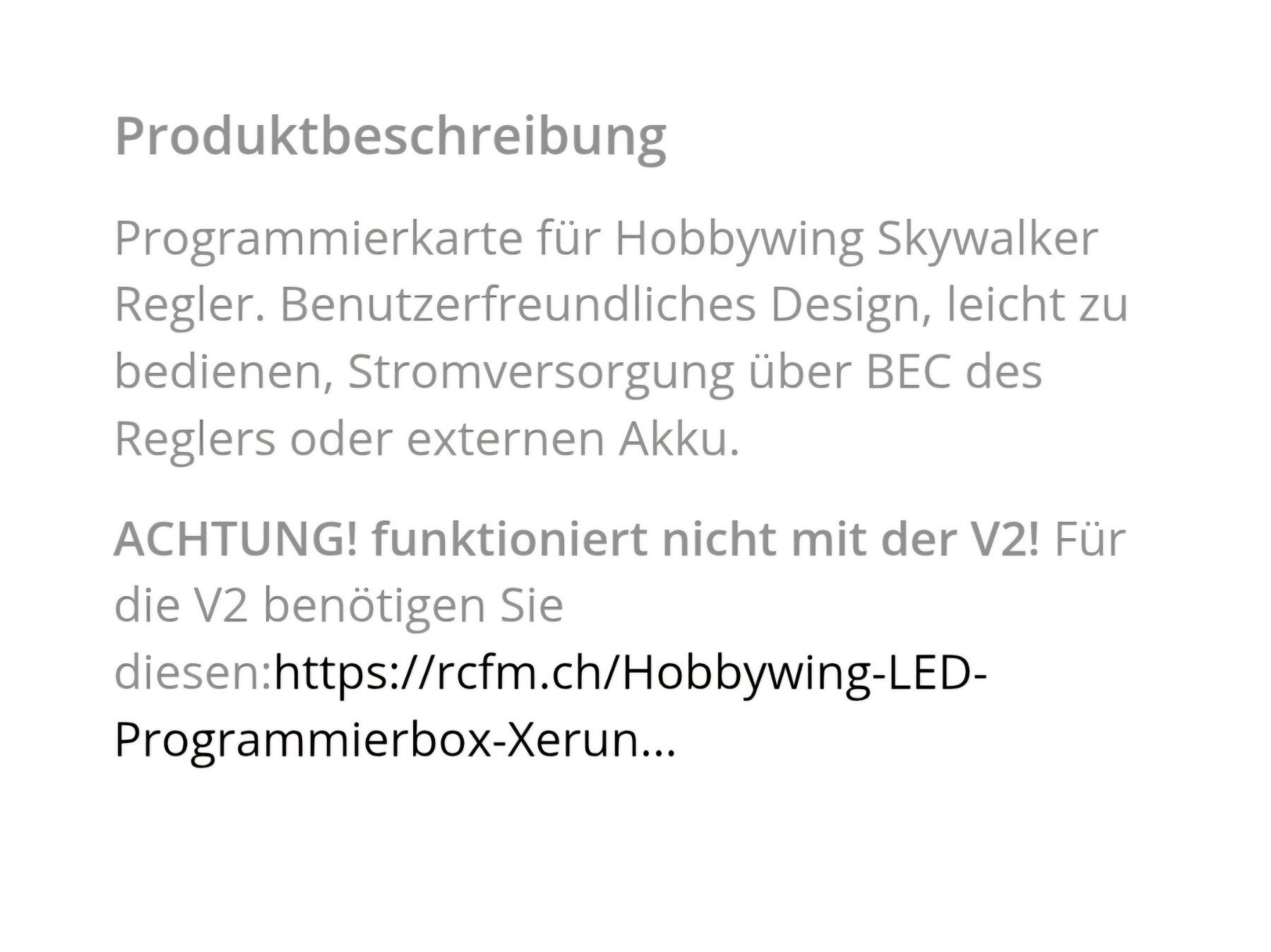 Hobbywing RC Modellbau: Hobbywing Programmierkarte HW-SM801DUL-20130618 – Neu (gemäss Beschreibung) aus Bitsch von Harry82 2