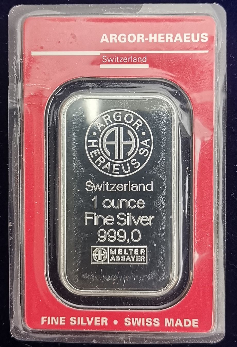 Metalli preziosi: 1 Unze Fine Silver 999 Argor Heraeus originalverpackt  – Nuovo e nell'imballaggio originale da Küssnacht am Rigi venduto da Gold_und_mehr