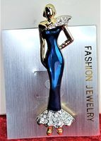 Brosche „Diva“ Blau - Alles Neuware.