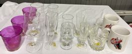 Lot de verres et tasses variés occasion