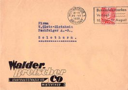 illustr. Firmenbrief WALDER BRETSCHER WINTERTHUR 1938