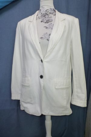 MARCCAIN BLAZER JACKE ÜBERGANG WEISS N3 NEUWERTIG MINI FLECK