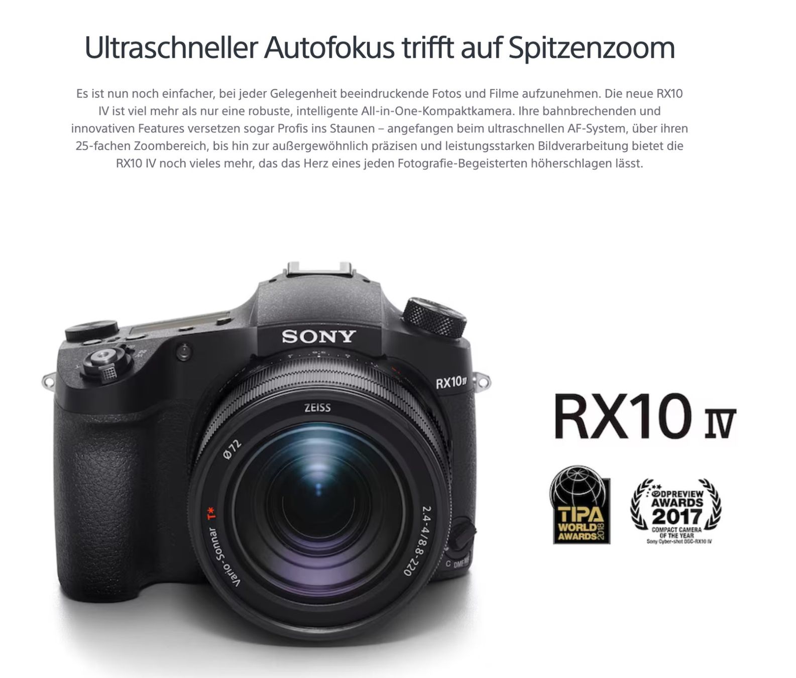 Sony Fotocamera: SONY RX10 MK IV Kamera - RX10 Mark 4 – Usato da Emmen venduto da 010 2