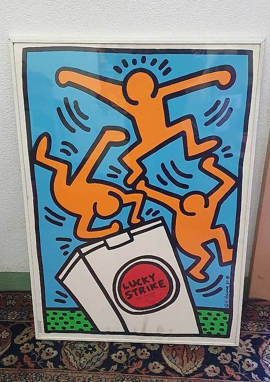 Foto & Immagini: affiche originale " lucky stryke" by keith haring 1987 – Nuovo (secondo la descrizione) da panex venduto da Funkycoucou