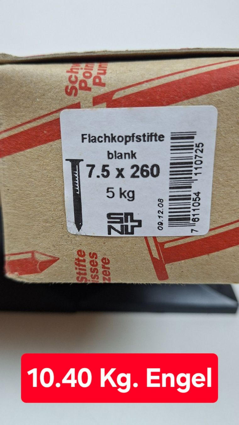 Ferramenta: Flachkopfstifte Ø 7,5x260 mm – Nuovo e nell'imballaggio originale da Zuchwil venduto da wolf1947 1