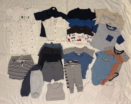 Baby-Sommerpaket Gr. 62–68 – Bodys, Shorts, T-Shirts, Hemden