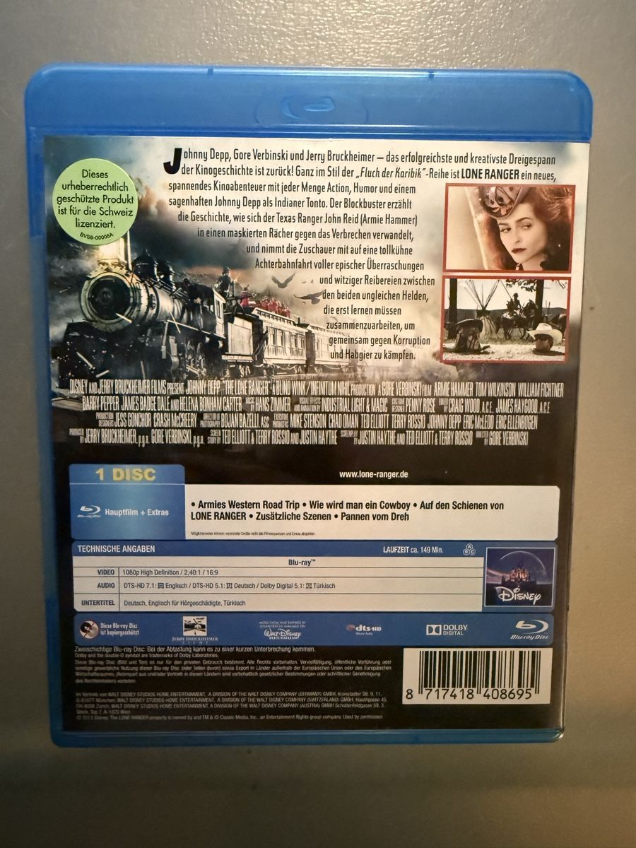 Tutti i DVDs: Lone Ranger Blu-ray Johnny Depp / Armie Hammer – Usato da Oberried Brienz venduto da Chyara 1