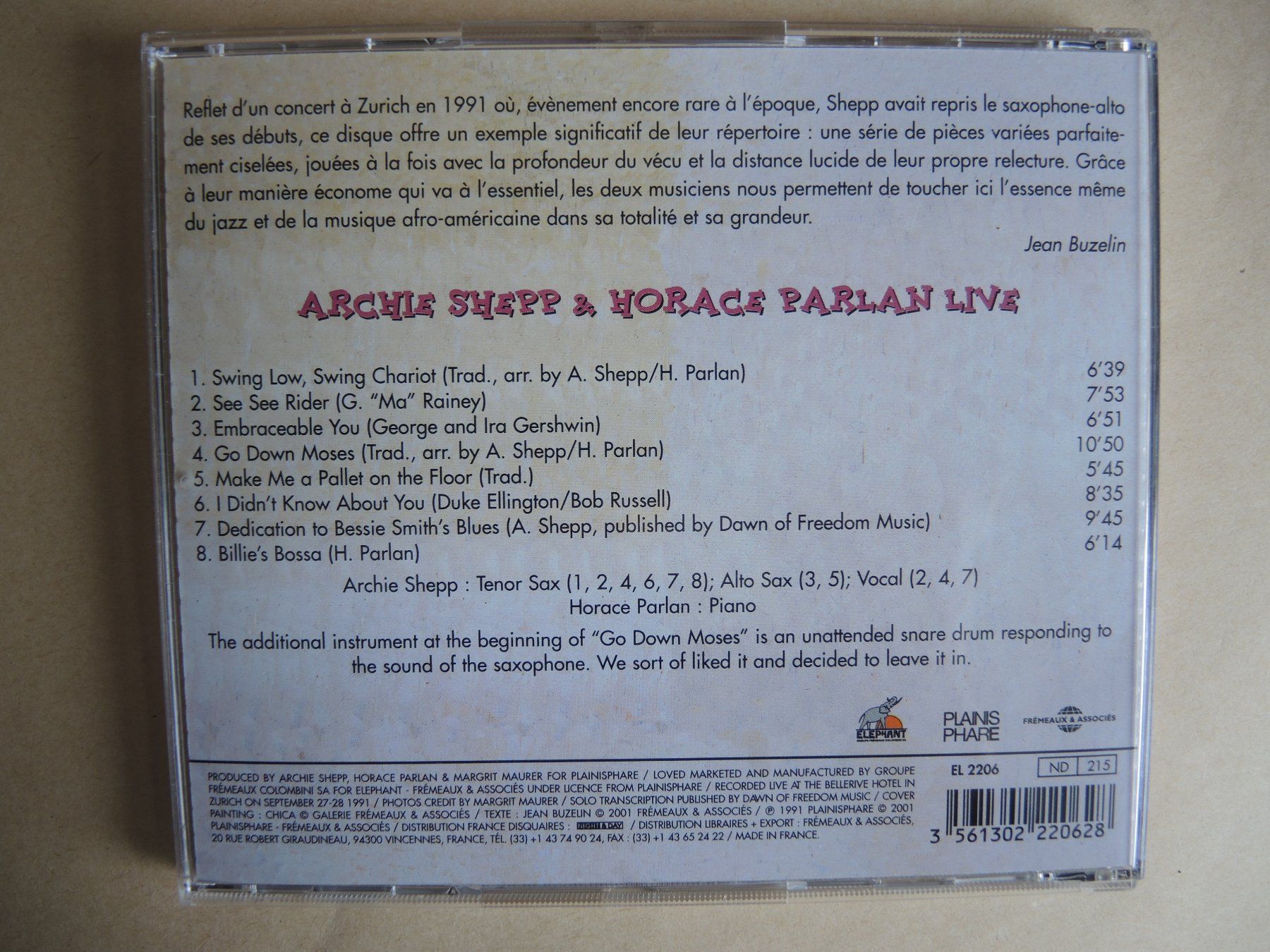 CDs: CD Archie Shepp - Swing Low,  Horace Parlan – Gebraucht aus Rorschach von maeck8 4