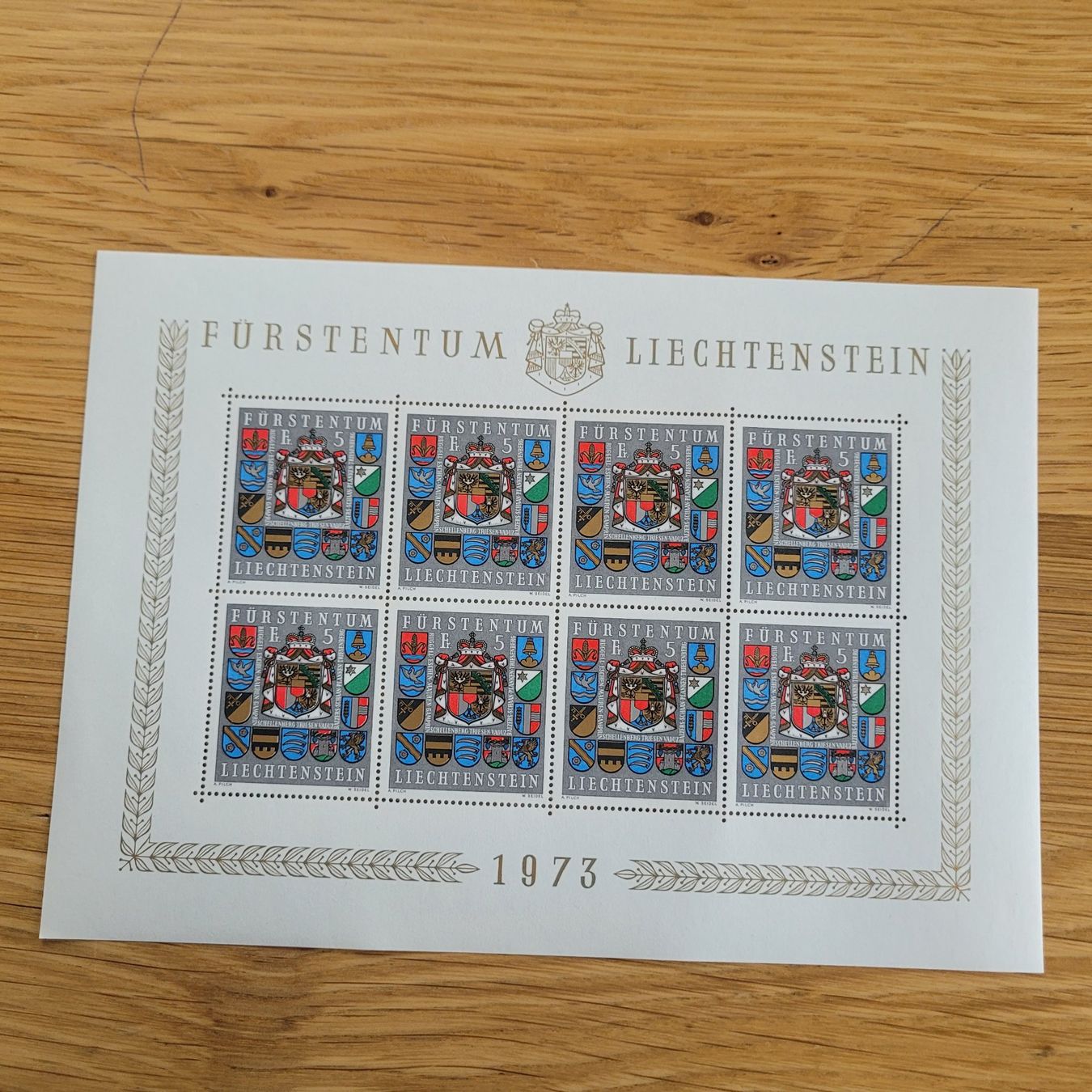 Tutti i francobolli: Kleinbogen Liechtenstein 1973 – Usato da Biel/Bienne venduto da Destockweb