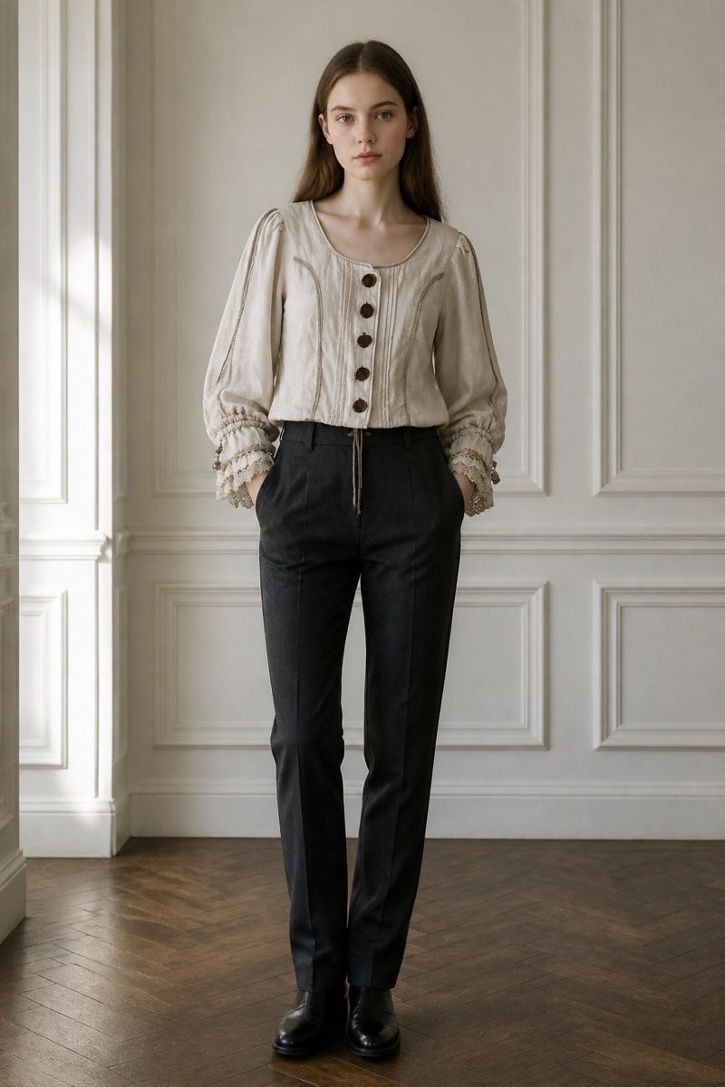 Blusen: Bluse kurz mit Puffärmel beige Grösse S – Gebraucht aus Zuzwil SG von Boho-Style