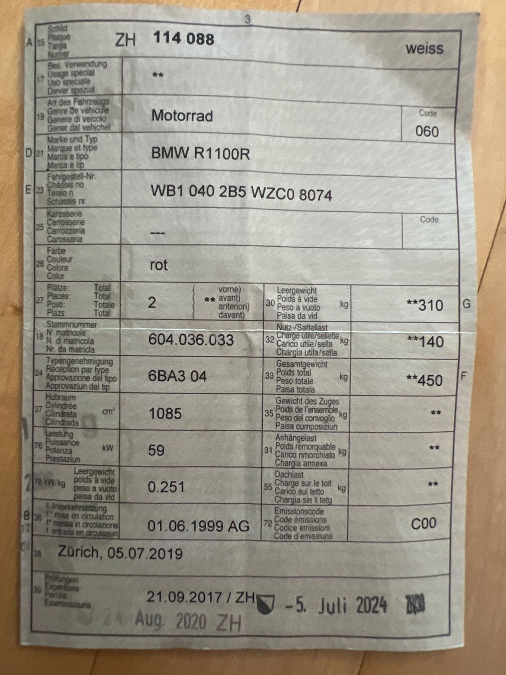 BMW Route: BMW R1100 R – D'occasion à Zürich par Pan-Europ 9