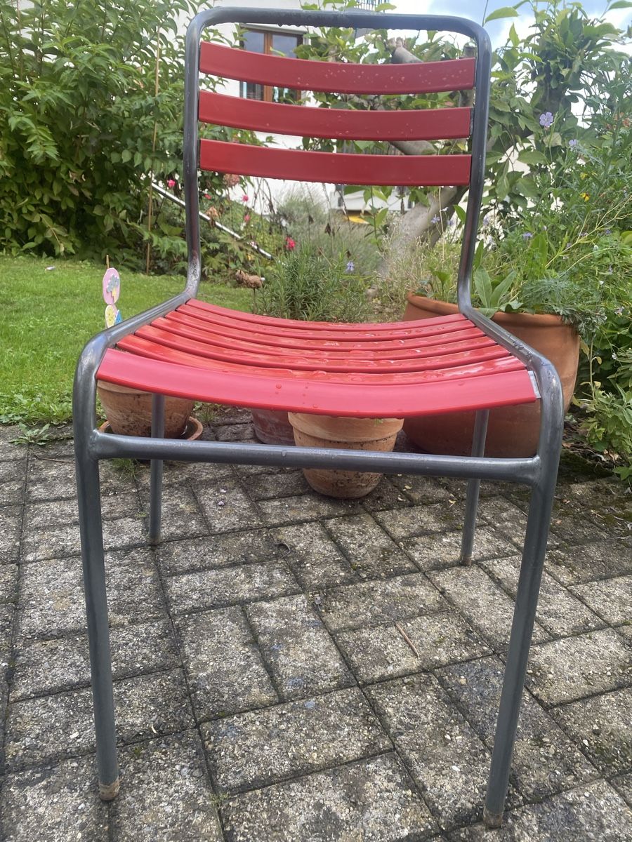 Sedie: 4 Retro Gartenstühle rot – Usato da Beckenried venduto da tyff123 5