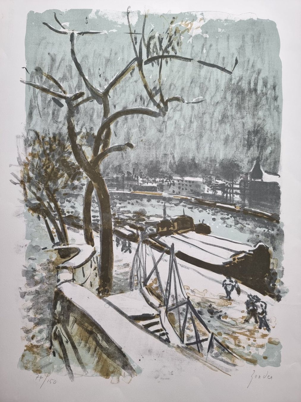 Grafica & Litografie: RUDOLF ZENDER LITHORAPHIE SIGNIERT NUMMERIERT – Usato da Gersau venduto da grafik-kunst