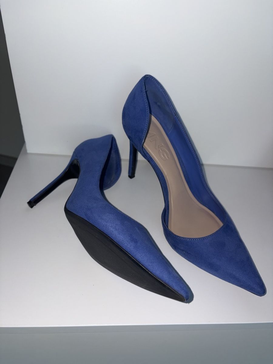 Mango Scarpe da donna: Mango Blue Suede Heels - Size 39 – Usato da Nyon venduto da Deb_D39 2