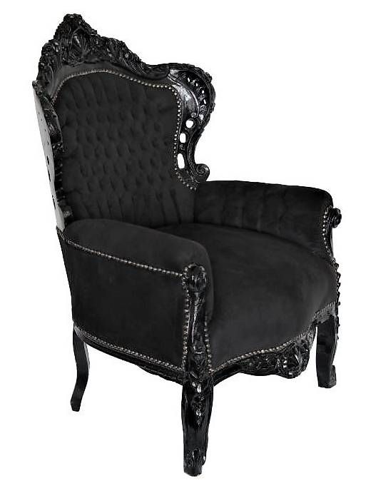 Poltrone: Barock Sessel Louis XV schwarz Samt - NEU – Usato da Wallisellen venduto da kingschair 1