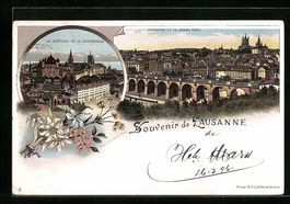 Litho Lausanne, Le Château et la Cath