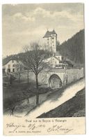 Pont sur le Seyon à Valangin (NE) château - Tram - 1904