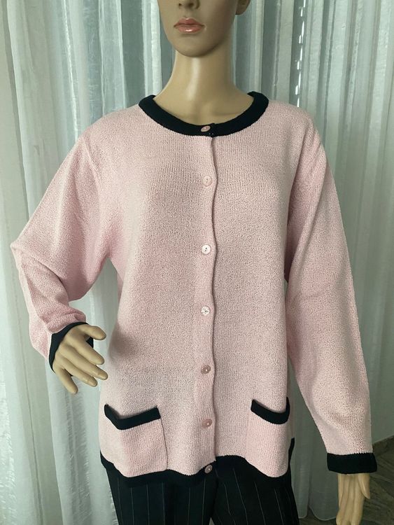 Extravagantes seltene Strickjacke in rosa/nero, Gr. 44 | Kaufen auf Ricardo