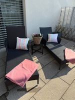 2 hochwertige Rattan-Sonnenliegen  Schwarz