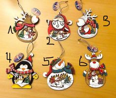 Baumschmuck süsse Weihnachtsfiguren aus Holz