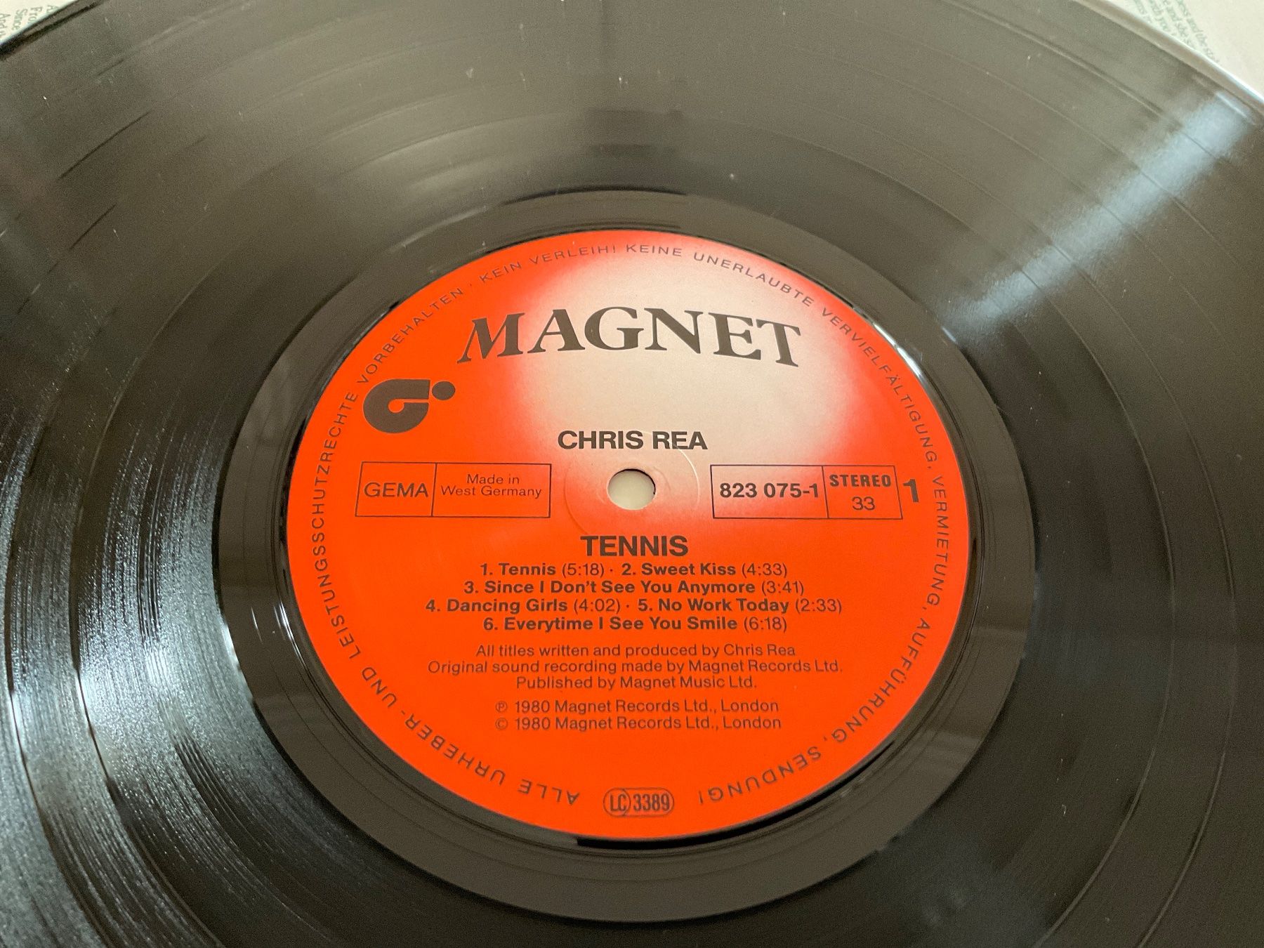 Dischi in vinile: Chris Rea Tennis LP – Usato da Delémont venduto da vinylfreak01 3