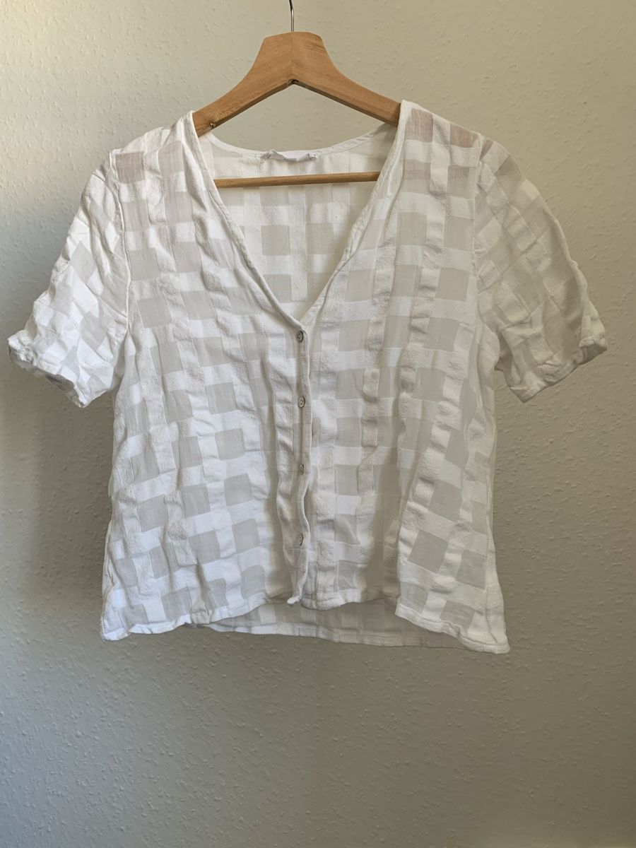 Mango Camicette: Blouse d’été blanche Mango – Nuovo (secondo la descrizione) da Genève venduto da rez_c6c6