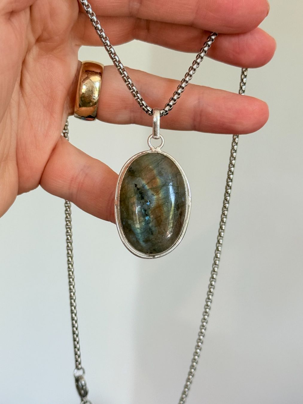 Catenine: Collier vintage avec pierre de Labradorite véritable✨ – Nuovo e nell'imballaggio originale da Genève venduto da AWWA 9