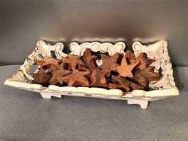 ‼️nun 15.- Fr.‼️  - Shabby Chic Schale Holz m. Kokos Sternen