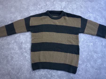 Warmer Herren Strickpullover mit Streifen, Grösse L