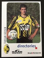 Fabian Geiser signierte Karte YB Fussball 1998 Rarität