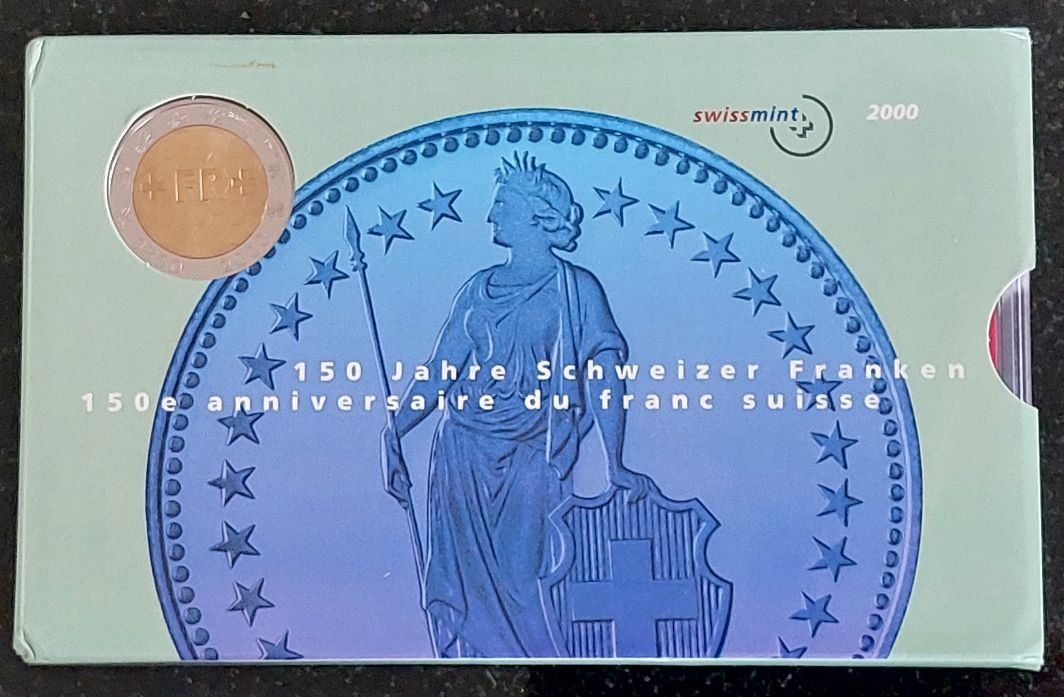 Alle Münzen: Münzsatz 150 Jahre Schweizer Franken 2000 stgl – Neu (gemäss Beschreibung) aus Arch von coinsandmore