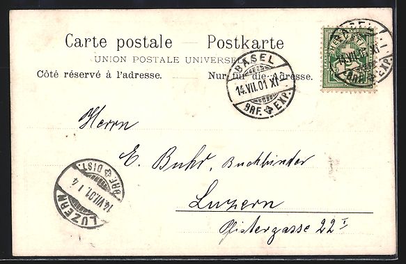 Cartoline postali: AK Basel, Bundesfeier 1501 - 1901, 1901 – Usato da Berlin venduto da bartko-reher 1