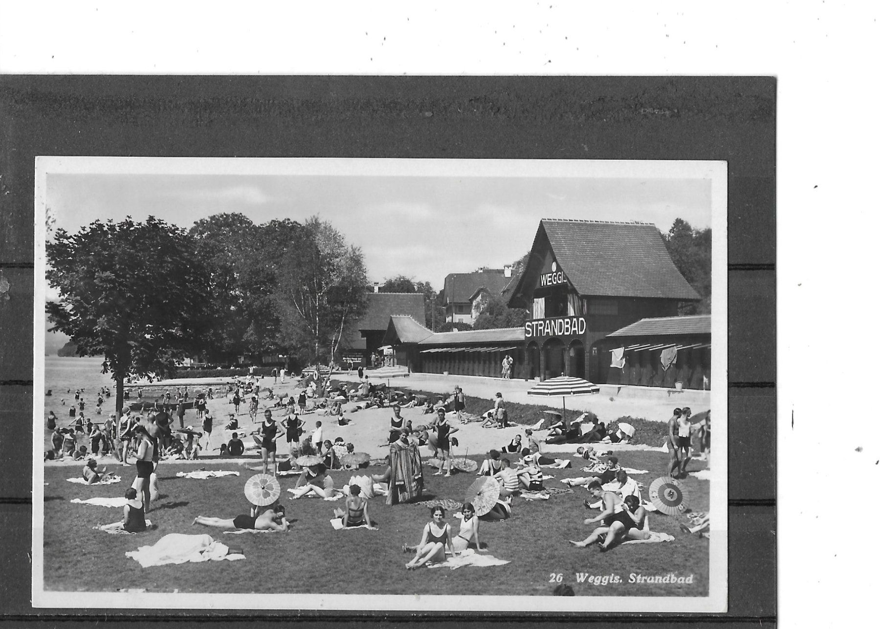 Cartoline postali: LU Weggis 1931 Strandbad – Usato da Schocherswil venduto da Wilare