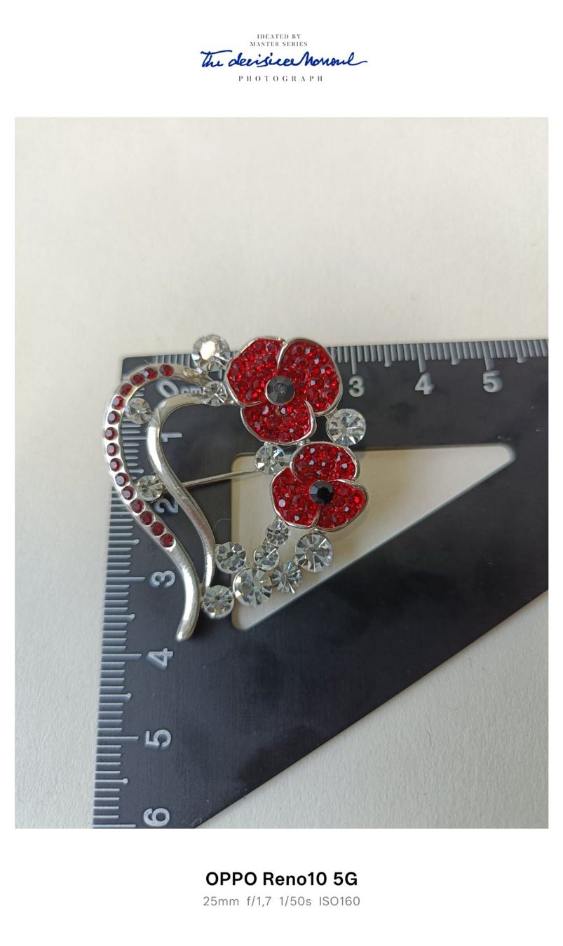 Broches & Aiguilles: Brosche mit roten Mohnblumen & Strass – D'occasion à Bern par per_5lv7 3