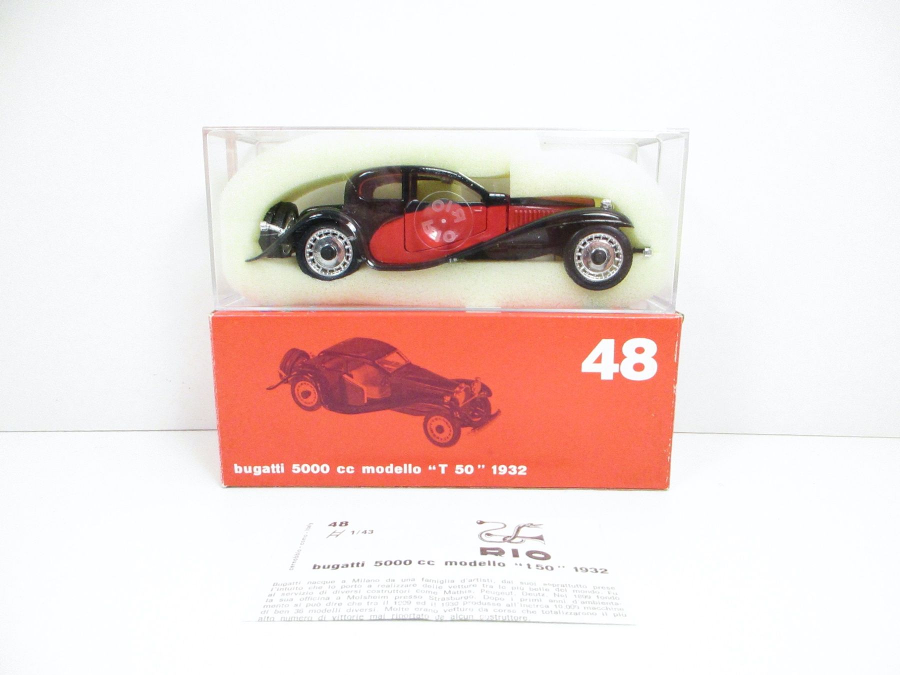 Bugatti Modellini d'auto: 1:43 RIO Bugatti 5000 cc 1932 – Nuovo e nell'imballaggio originale da Olten venduto da Heinrich875