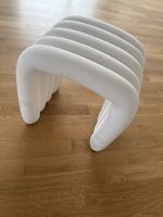 Hocker Weiss Stoff Metallgestell gebraucht