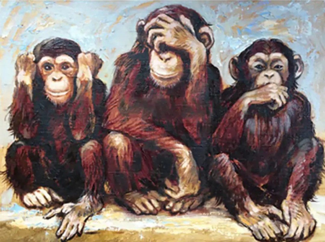 Bastelsets: Diamant Painting 3 Chimps 30x40cm – Neu und originalverpackt aus Aarau von ozgysi