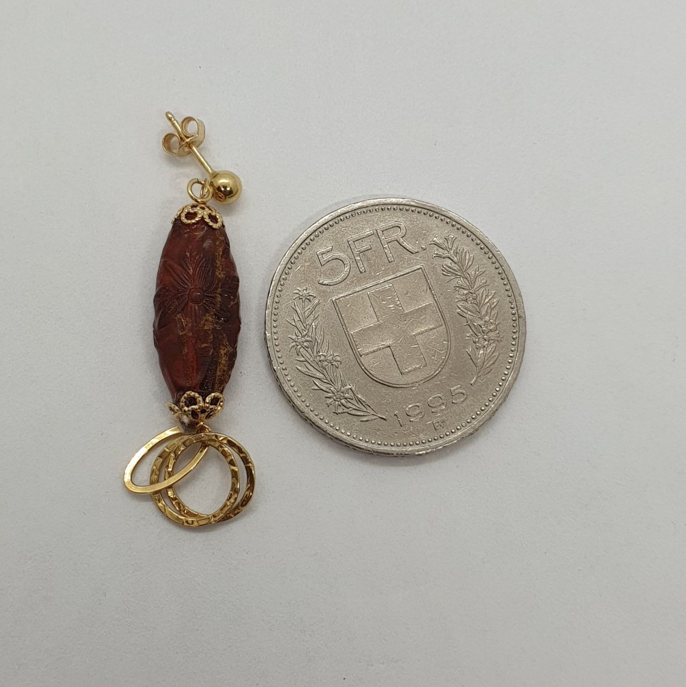 Orecchini pendenti & Orecchini a lobo: Echt 18K Gold - Bernstein Ohrhänger – Usato da Luzern venduto da Luzern-Goldhaus 2