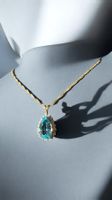 9 Carat Gold Diamant Topaz Anhänger incl. Kette