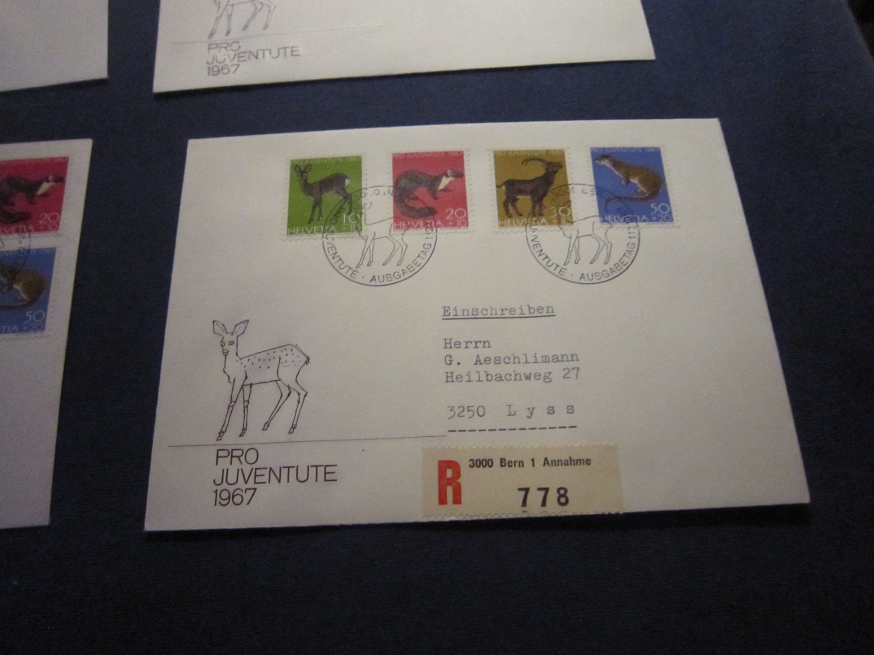 Alle Briefmarken: PJ 1967 FDC 4 Serien – Gebraucht aus Gordola von Polentaefung 3